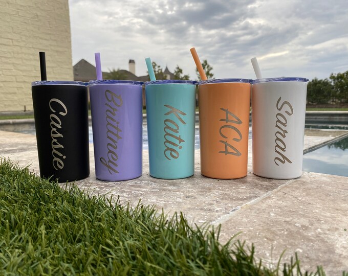 Personalized Tumbler with Straw, Engraved Tumbler, Bridesmaid Tumbler, 12 oz Tumbler Personalized, Bridesmaid Gift, Tumbler for Bridesmaid