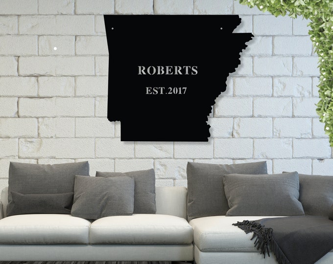Arkansas Metal Art, Established Family Sign, Metal Monogram Sign, Metal Family Name Sign, Metal Signs with Last Names