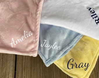 Custom Baby Blanket - Embroidered Baby Blanket - Personalized Baby Blanket - Baby Blanket - Receiving Blanket - Custom Color Blanket