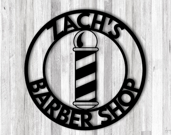 Barber Shop Sign, Personalized Barber Sign, Custom hairstylist Sign, Metal Hairdresser Barber Name Decor, Personalized Business Name Sign