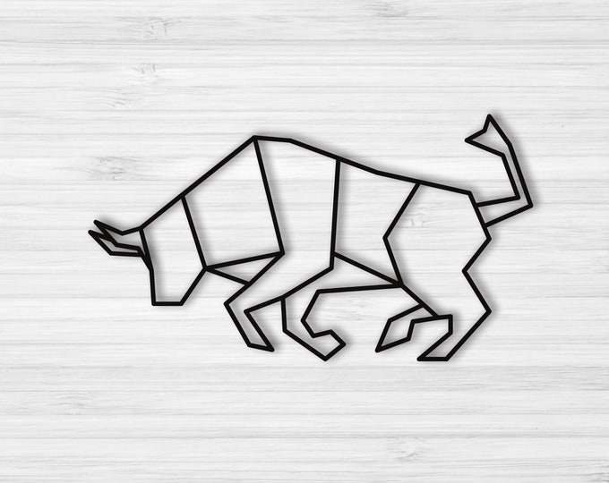 Geometric Bull, Metal Bull Sign, Bull Market sign, Farm House Decor