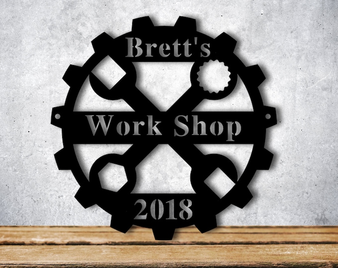 Custom Metal Sign for Garage, Personalized Garage Metal Sign, Metal Sign for Mens Shop, Sign for Dad, Garage Sign Personalized Sign for Men