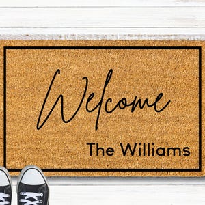 Personalized Welcome Doormat, home decor, custom doormat, welcome mat, housewarming, front door mat, welcome doormat