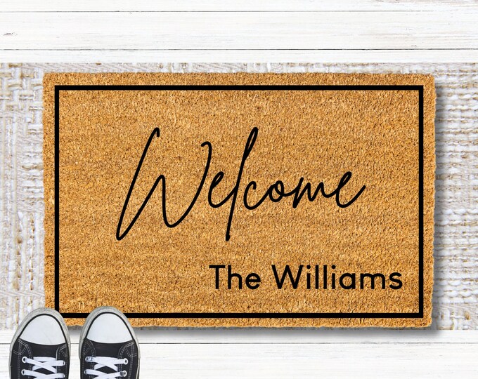Personalized Welcome Doormat, home decor, custom doormat, welcome mat, housewarming, front door mat, welcome doormat