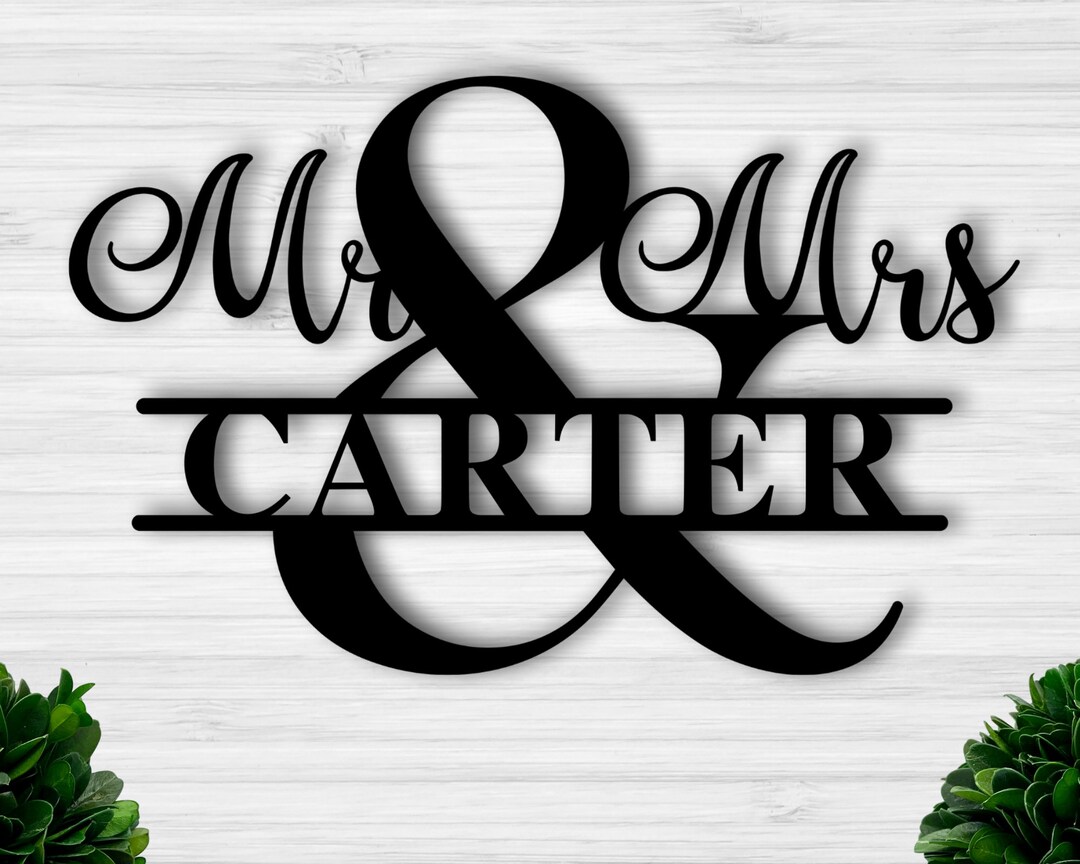 Mr and Mrs Wedding Sign / Bride and Groom Sign / Personalized Metal ...