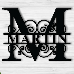 Last Name Metal Sign, Family Name Sign, Personalized Metal Wall Decor, Housewarming Gift, Welcome Sign for Front Porch, Metal Monogram Sign