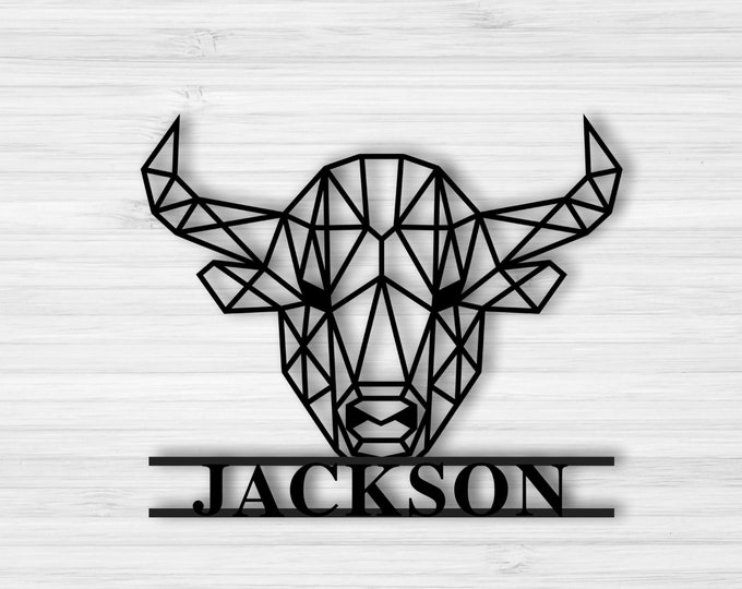Personalized Geometric Buffalo Sign,Mountain Wedding Wall Art, Buffalo Metal Sign, Cabin Metal Sign, Cabin Metal Art, Cabin Metal Wall Decor