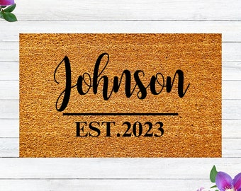 Personalized Doormat - Family Name Doormat - Last Name Doormat - Custom Rug - Housewarming Gift - Closing Gift - Realtor Gift- Mom Gift