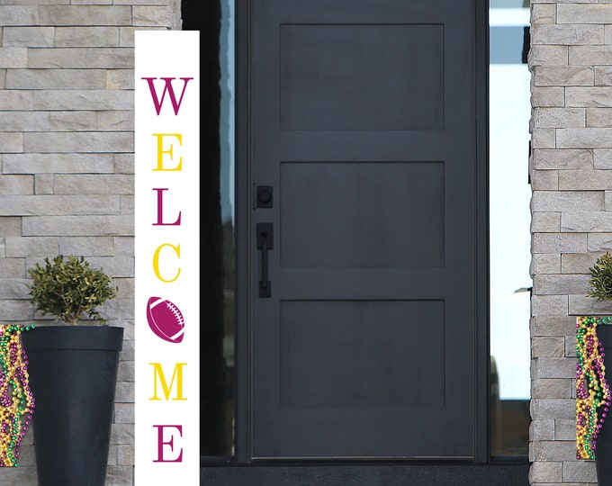 Louisiana Themed Welcome Sign, Purple and Gold Welcome Football sign, LS Football Sign, Football Decor, Louisiana Football Decor, Fan Decor