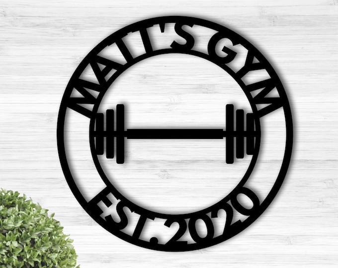 Gym Sign, Personalized Home Gym Sign, Custom Metal Gym Sign, Home Gym Sign, Cross Fit Sign, Metal Wall Decor, Metal Wall Art, Metal Sign