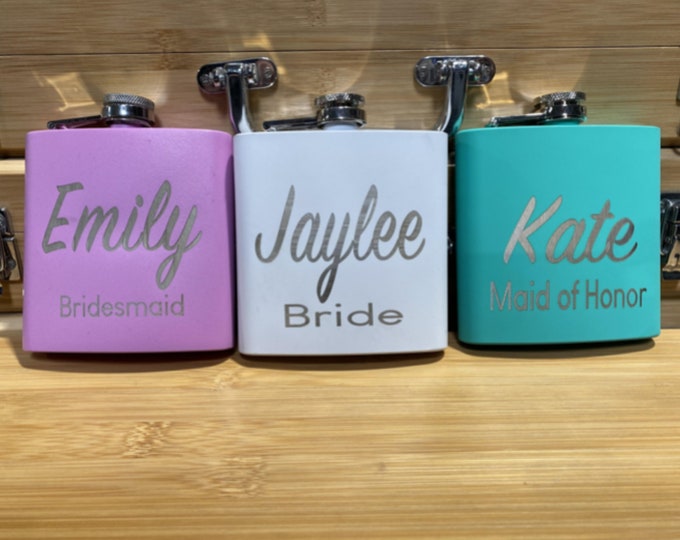 Flask for Women, Bridesmaid Gift, Custom Flask, Personalized Flask, Engraved Flask, Hip Flask, Travel Flask, Gift For Women, Maid of Honor