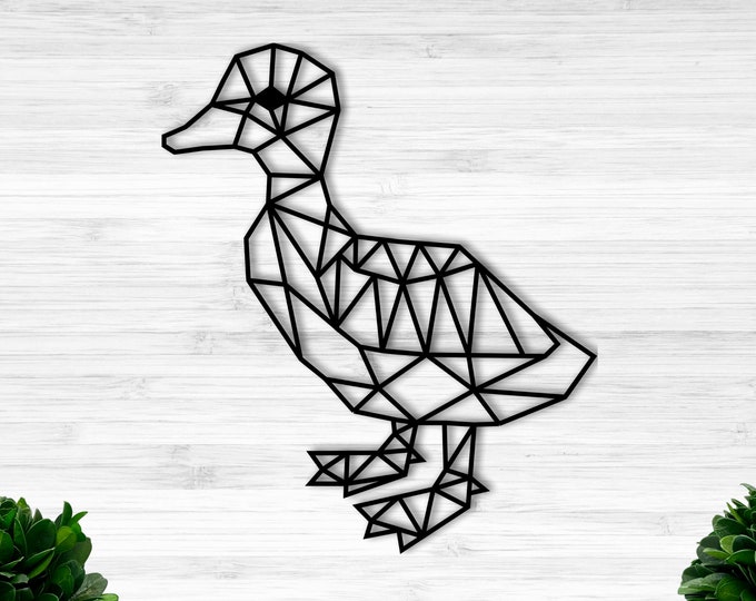 Geometric Duck, Metal Duck Sign, Kids room decor, nursery decor