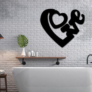 Love Sign / Love Metal Word / Inspirational Wall Art / Metal Cursive Word Sign / Cursive Word Wall Art / Farmhouse Decor