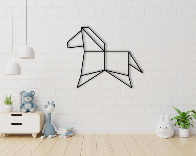 Geometric Horse, Rocking horse metal sign, Toy Rocking Horse Sign, Kids Room decor, Nursery Decor