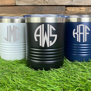 Monogram Whiskey Tumbler, 10OZ Tumbler, Custom Tumbler, Stainless Steel Mug, Laser Engraved Tumbler, Monogram Tumbler, Travel Mug, Insulated