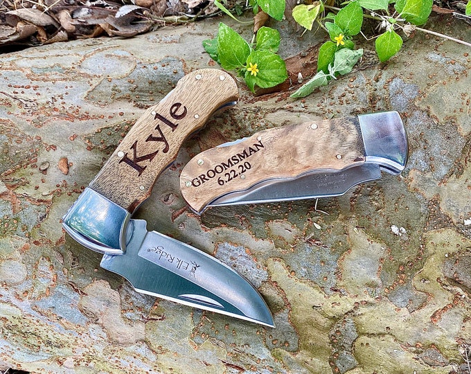 Groomsmen Proposal, Personalized Knife, Folding Knife, Hunting Knife, Custom Knife, Engraved Pocket Knife, Groomsmen Gift, Best Man Proposal