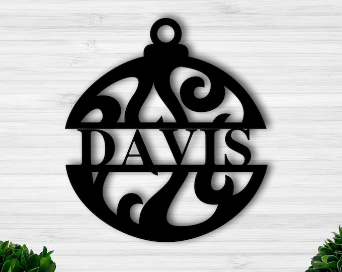Custom Family Name Metal Sign, Initial Sign, Metal Monogram Sign, Door Hanger, Last Name Sign, Metal Wall Art, Metal Decorative Wall Art