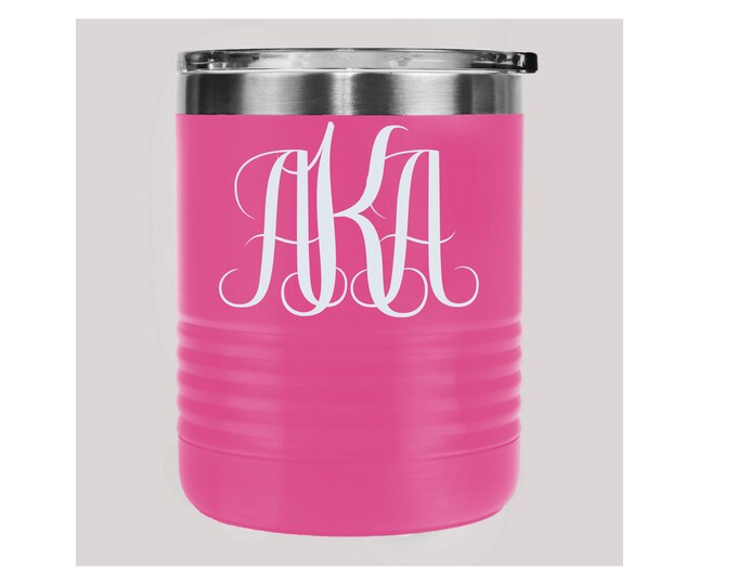 Monogram Whiskey Tumbler, 10OZ Tumbler, Custom Tumbler, Stainless Steel Mug, Laser Engraved Tumbler, Monogram Tumbler, Travel Mug, Insulated