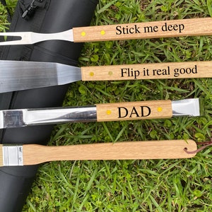 Engraved BBQ Set, BBQ Gift, Grilling Tools, Grill Set, Custom BBQ Set, Grill Master, Dad Gift, Personalized Grilling Set