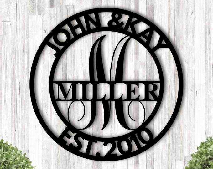 Custom Metal Name Sign, Father's Day Signs, Customized Family Name Sign, Metal Last Name Sign, Outdoor Name Sign, Welcome Signs