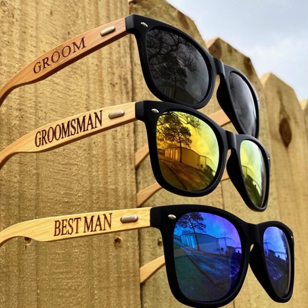 Personalized Wood Sunglasses, Groomsmen Proposal, Groomsmen Gift, Custom wooden sunglasses, Groomsmen Sunglasses,Engraved wooden sunglasses