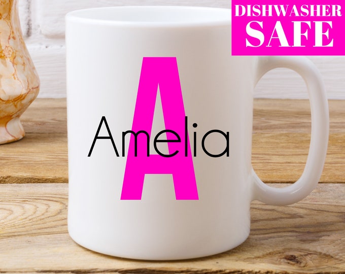 Personalized Coffee Mug, Letter and Name Mug, Monogram coffee mug, Custom monogrammed coffee mug, Monogrammed Mug, Letter and Name Mug