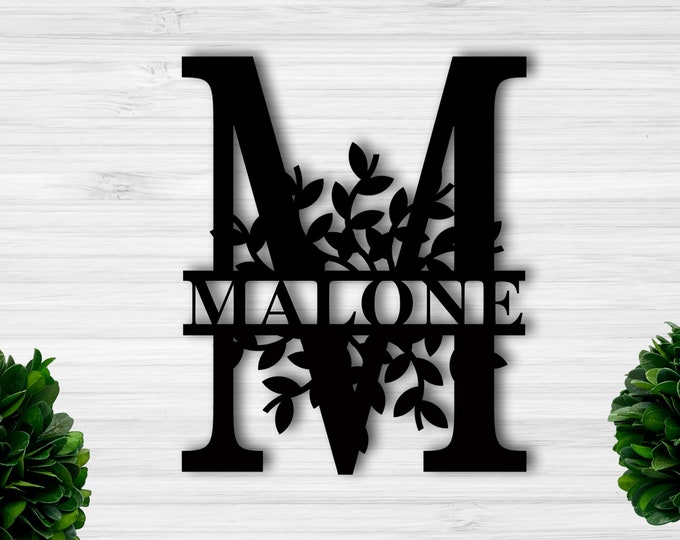 Last Name Metal Sign, Family Name Sign, Personalized Metal Wall Decor, Housewarming Gift, Welcome Sign for Front Porch, Metal Monogram Sign