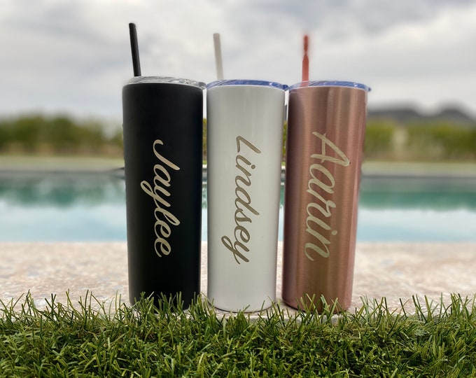 Personalized Wedding Tumblers, Custom wedding party tumblers, Wedding party cups, Bridal party tumblers, Monogram 20oz, Tumbler with lid