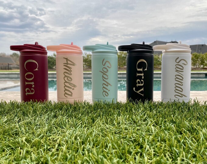 Personalized kids water bottle, kids camp bottle, kids school bottle, 12oz, Custom 12 oz bottle