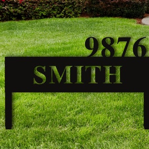 Personalized Family Name Metal Yard Sign, Metal Address Sign, Last Name Sign, Housewarming Gift, Custom Metal Name Sign, Wedding Gift Ideas