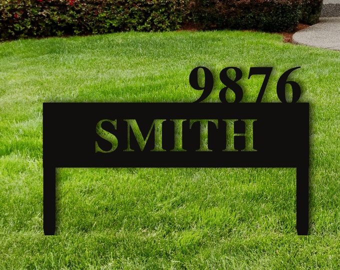 Personalized Family Name Metal Yard Sign, Metal Address Sign, Last Name Sign, Housewarming Gift, Custom Metal Name Sign, Wedding Gift Ideas