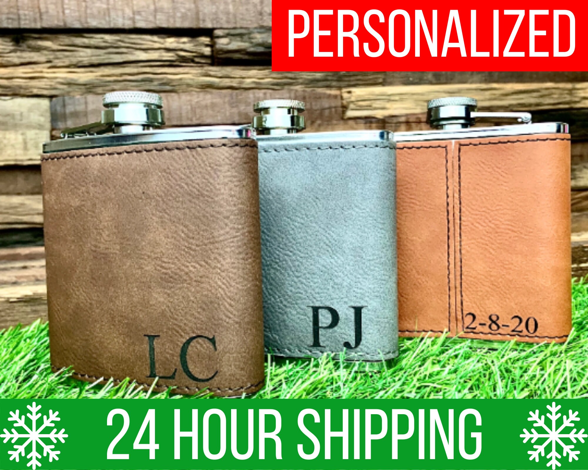 Engraved Flask for Groomsman Custom Flask Monogrammed Flask Etsy