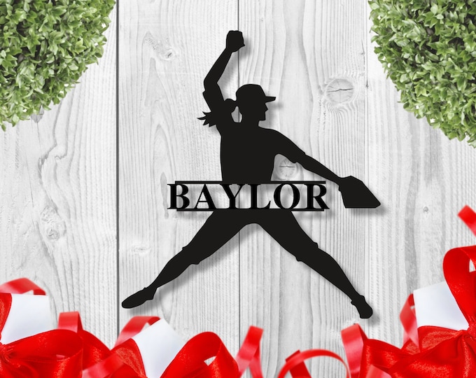 Custom softball metal sign, Fast pitch, softball lovers, personalized softball metal sign