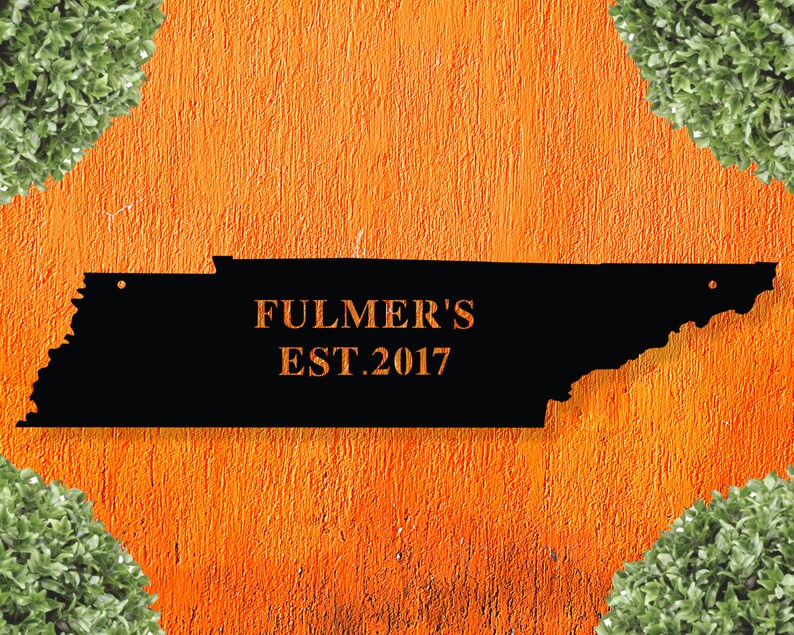 Tennessee Metal Art Established Family Sign Metal Monogram Etsy