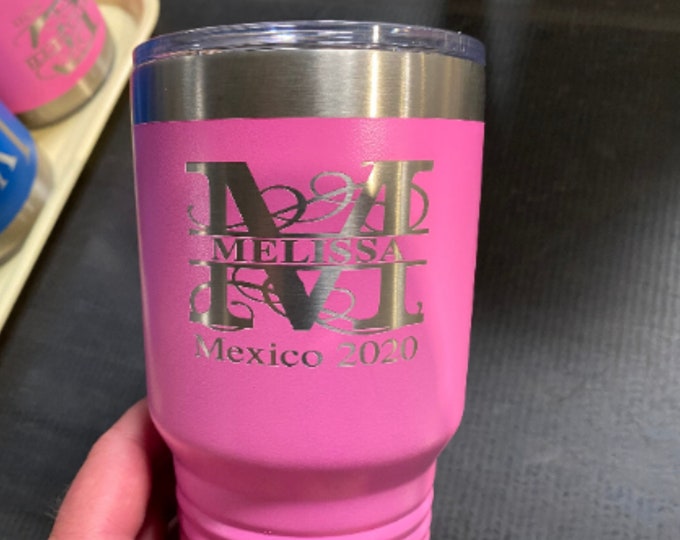 Personalized Tumbler, 30 OZ Tumbler, Custom Tumbler, Stainless Steel Mug, Laser Engraved Tumbler, Monogram Tumbler, Travel Mug, Insulated
