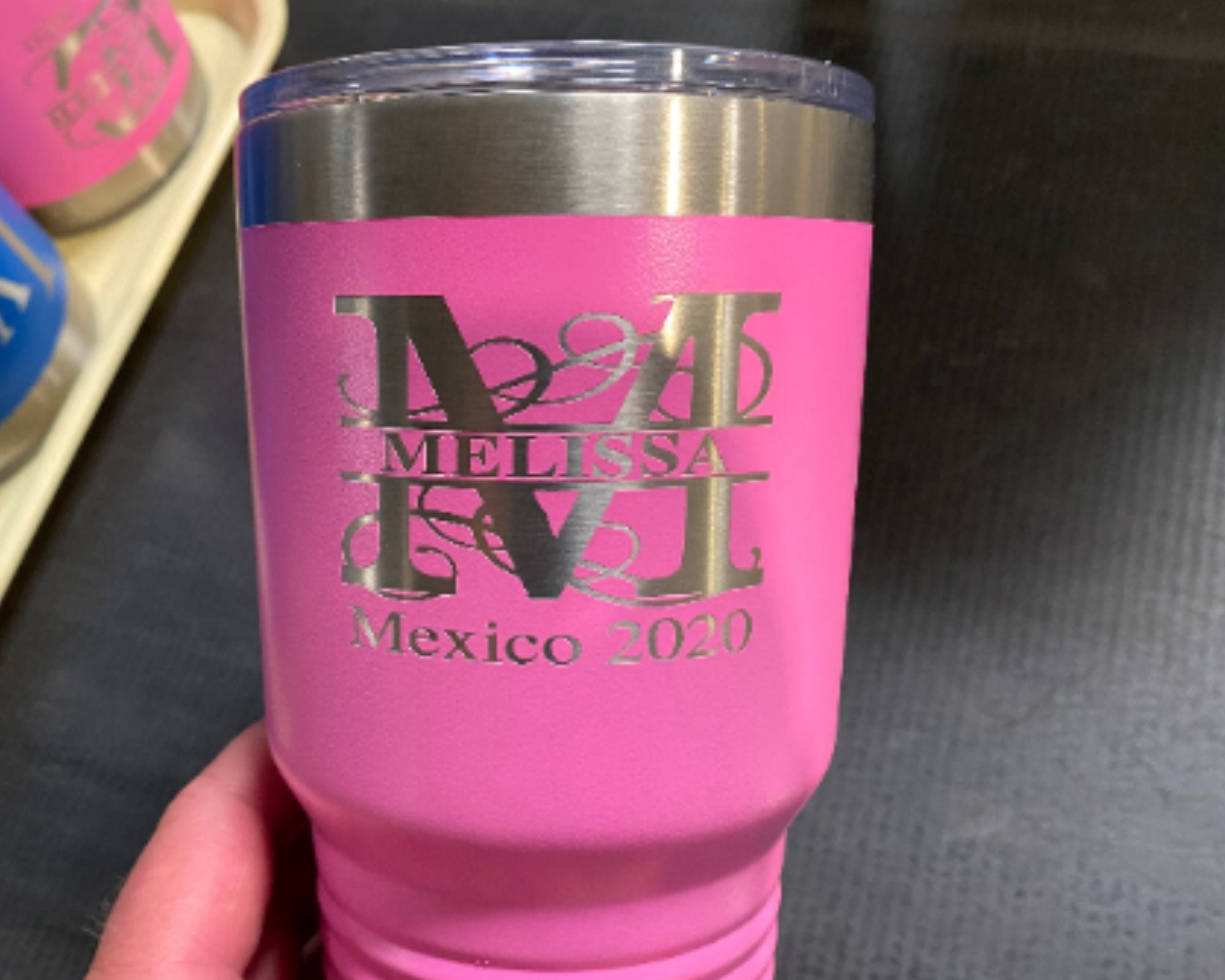 Laser Engraved Pink Yeti Rambler 30 Oz Stainless Steel Personalized