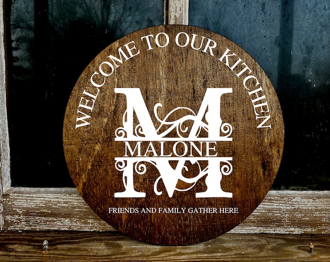 Last Name Sign | Custom Wood Sign | Kitchen Sign | Personalized Wedding Gift | Wedding Sign  | Family Name Sign