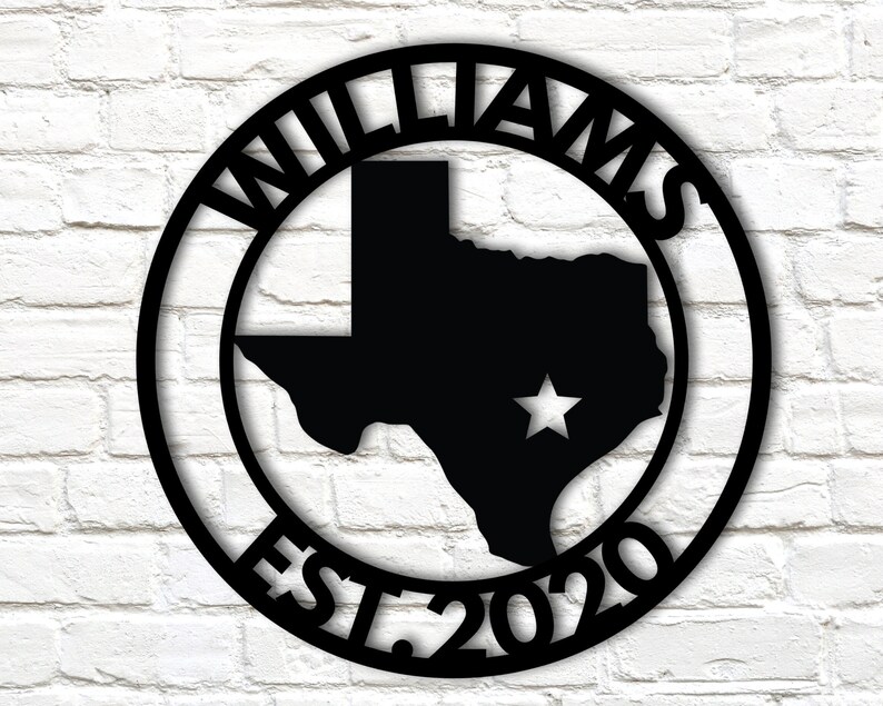Texas Family Name Sign