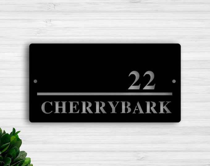 House Number Plaque, Modern House Numbers, Metal Address Sign, Address Plaque, Personalized Street Sign, House number sign