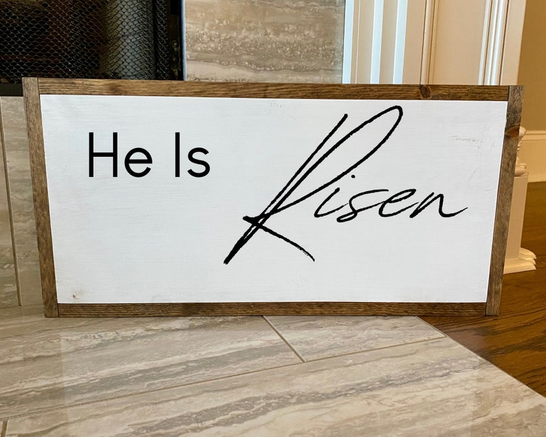 Easter Home Decor Sign He is Risen Sign Easter Wall Decor Etsy