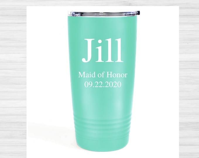 Personalized Tumbler, Travel Mug, 20 Ounce Tumbler, Engraved Tumbler, Custom Tumbler, Monogram Tumbler, Insulated, Steel