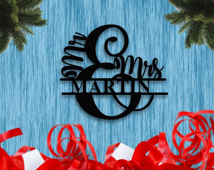 Mr And Mrs Monogram Sign