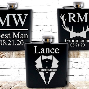 Personalized Flask for Groomsmen, Groomsmen Gift, Groomsmen Proposal, Groomsmen Flask, Engraved Flasks for Groomsmen, Bachelor Party Gifts