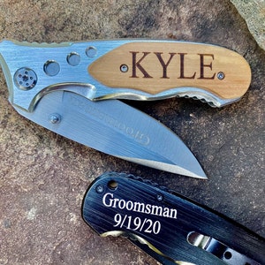 Engraved Pocket Knife Groomsman Gift, Groomsman Knife, Groomsmen knives, gifts for groomsmen, gift for groomsman, best man gift knif