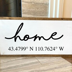 Home Sign with Coordinates | Realtor Closing Gift | New Home Gift |Housewarming Gift |Home Closing |Longitude Latitude Sign | GPS Sign