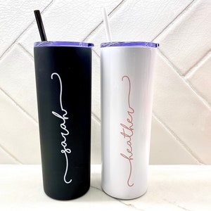 Custom 20 oz Tumbler with Straw, Tumbler Personalized, Tumblers, Skinny Tumbler, Bachelorette Party Favor