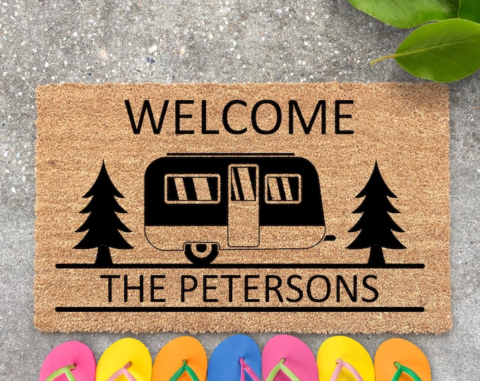 Camper Doormat, Travel Trailer Doormat, RV Doormat, Personalized Doorm –  Metal Signs and More