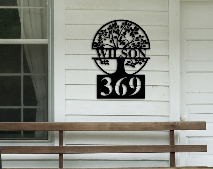 Custom Metal address sign , Tree of Life Gift, Tree of Life Gift for Wife,Tree , Tree Address Sign, Tree Art, Metal Art, Address tree