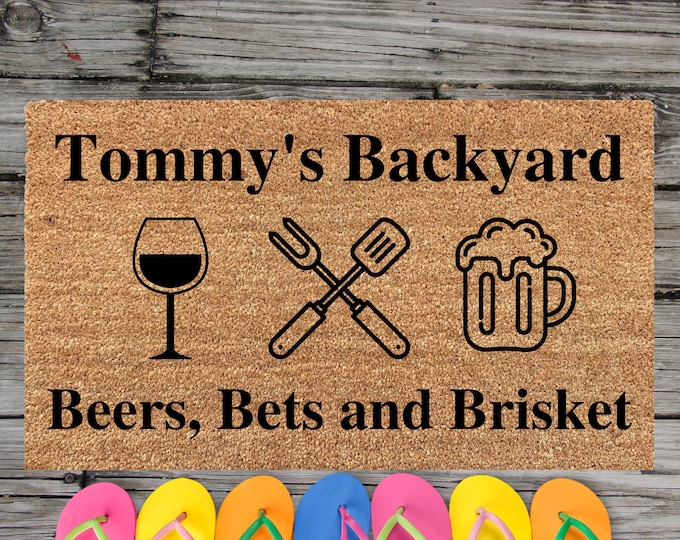 Doormat for Dad, Funny Doormat, Welcome to the deck doormat, Doormat for Guys, Custom Doormat, Personalized Doormat