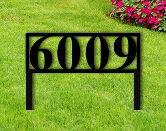 Metal House Numbers Yard Stake with Powder Coat- Personalized Address Yard Sign - Address Yard Stake - Metal Address Sign - Metal  Address